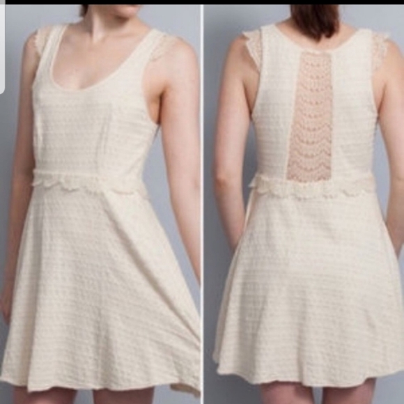 Free People Fit & Flare Lace Back Eyelet Dress M - Picture 2 of 8
